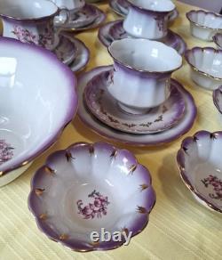 Vintage Russian Ukrainian? Coffee Set beautiful Purple lilac design