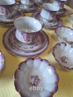 Vintage Russian Ukrainian? Coffee Set beautiful Purple lilac design