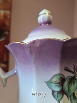 Vintage Russian Ukrainian? Coffee Set beautiful Purple lilac design