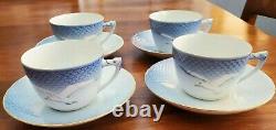 Vintage Set 4 Bing Grondahl B&g Denmark Seagull Tea/coffee Cups & Saucers