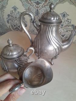 Vintage Set Coffee Pot, Milk Jug, Sugar Bowl, USSR Melchior 1980s