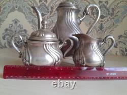 Vintage Set Coffee Pot, Milk Jug, Sugar Bowl, USSR Melchior 1980s