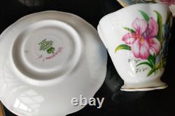 Vintage Set Six Cups & Saucers Iris Flowers Fine China Tea Coffee Royal Standard