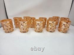 Vintage Set of 12 Fire King Kimberly Diamond Peach Lustre Mugs EXCELLENT SHAPE