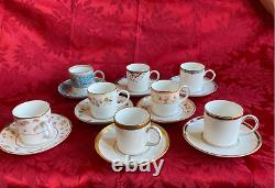 Vintage Set of Eight Wedgwood Demitasse Coffee Cups and Saucers