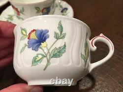 Vintage Set of VILLEROY & BOCH Persia Pattern 8 Coffee/Tea Cups & 8 Saucers