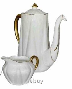 Vintage Shelley Fine Bone China Regency Coffee Set White Gold Trim Dainty