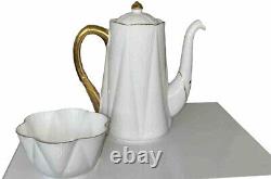 Vintage Shelley Fine Bone China Regency Coffee Set White Gold Trim Dainty