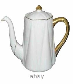 Vintage Shelley Fine Bone China Regency Coffee Set White Gold Trim Dainty