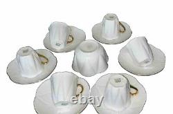 Vintage Shelley Fine Bone China Regency Coffee Set White Gold Trim Dainty