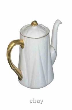 Vintage Shelley Fine Bone China Regency Coffee Set White Gold Trim Dainty