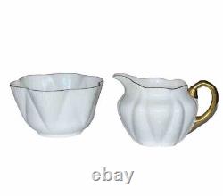 Vintage Shelley Fine Bone China Regency Coffee Set White Gold Trim Dainty