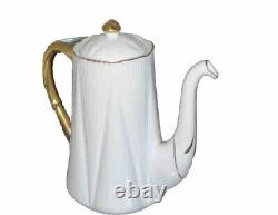 Vintage Shelley Fine Bone China Regency Coffee Set White Gold Trim Dainty