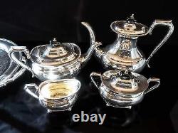 Vintage Silver Plate Coffee Tea Set Art Deco Israel Freeman Sheffield England
