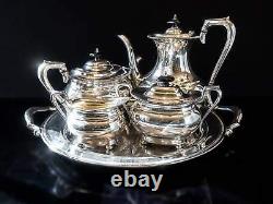 Vintage Silver Plate Coffee Tea Set Art Deco Israel Freeman Sheffield England