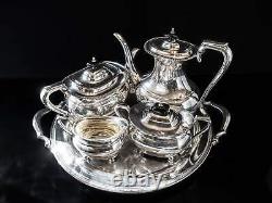 Vintage Silver Plate Coffee Tea Set Art Deco Israel Freeman Sheffield England