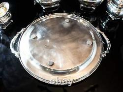 Vintage Silver Plate Coffee Tea Set Art Deco Israel Freeman Sheffield England