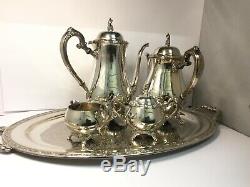 Vintage Silver Plated Coffee Set 5 Items Oneida Silversmiths USA Quality