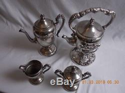 Vintage Silver Plated Tea Coffee set with Cream and Sugar server