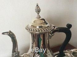 Vintage Silver plated 4 piece coffee set with oblong tray all beautiful items