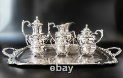 Vintage Silverplate Tea Set Coffee Service 6 Pc Heritage Rogers Bros