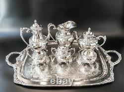 Vintage Silverplate Tea Set Coffee Service 6 Pc Heritage Rogers Bros