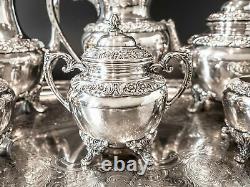 Vintage Silverplate Tea Set Coffee Service 6 Pc Heritage Rogers Bros