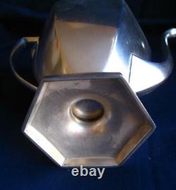 Vintage Silverplated Art Deco Set Tea/Coffee Pot Sugar Bowl with Lid & Creamer