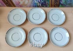 Vintage Soviet Porcelain Snowdrop Coffee Set White, Golden Trim, 14 pcs