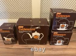 Vintage St Michael Poppies ceramic Coffee set Marks & Spencer New Old Stock