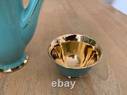Vintage Stavangerflint Norway Green/Gold Coffee/Tea Set