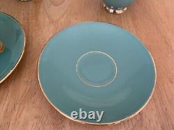 Vintage Stavangerflint Norway Green/Gold Coffee/Tea Set