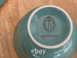Vintage Stavangerflint Norway Green/Gold Coffee/Tea Set