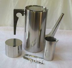 Vintage Stelton Stainless Steel Arne Jacobson Coffee Pot, creamer, sugar bowl