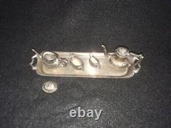 Vintage Sterling Silver Miniature Tea Coffee Set 1974/1975