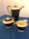 Vintage Syracuse Queen Anne Cobalt Ivory Coffee Set No Flaws
