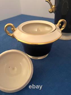 Vintage Syracuse Queen Anne cobalt ivory coffee set NO FLAWS