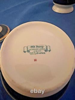 Vintage Syracuse Queen Anne cobalt ivory coffee set NO FLAWS