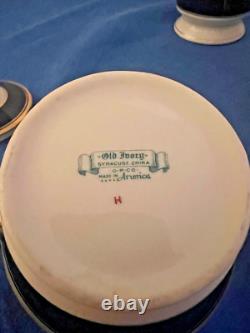 Vintage Syracuse Queen Anne cobalt ivory coffee set NO FLAWS