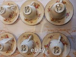 Vintage Tea/Coffee Set Clarice Cliff Newport Pottery Devonshire Rose (Oberon)