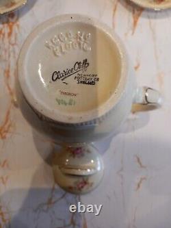 Vintage Tea/Coffee Set Clarice Cliff Newport Pottery Devonshire Rose (Oberon)