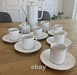 Vintage'Thomas' Medaillon Germany 15 piece Coffee Set White with Gold Trim