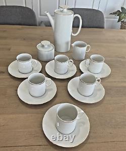 Vintage'Thomas' Medaillon Germany 15 piece Coffee Set White with Gold Trim