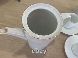 Vintage'Thomas' Medaillon Germany 15 piece Coffee Set White with Gold Trim