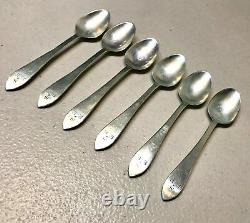 Vintage Tiffany NY Sterling Silver Coffee Desert Spoons Case Set 6 Mint Gift