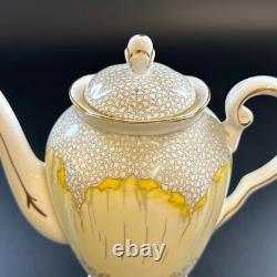 Vintage Tuscan Yellow Lotus Flower Coffee Set