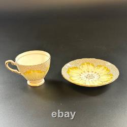 Vintage Tuscan Yellow Lotus Flower Coffee Set