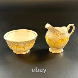 Vintage Tuscan Yellow Lotus Flower Coffee Set