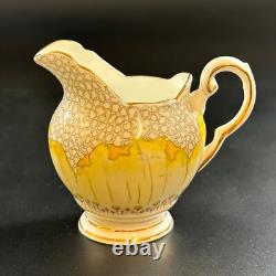 Vintage Tuscan Yellow Lotus Flower Coffee Set