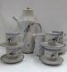 Vintage Vic Greenaway Australian Pottery Coffee Set Pot, 6 Cups Saucers Jug